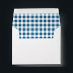 Navy Blue Gingham Check Personal Stationery Envelope<br><div class="desc">Nautical navy blue gingham check is a charming way to celebrate a new baby boy with this matching custom envelope featuring a pre-printed return address and matching gingham printed liner.</div>