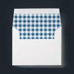 Navy Blue Gingham Check Personal Stationery Envelope<br><div class="desc">Nautical navy blue gingham check is a charming way to celebrate a new baby boy with this matching custom envelope featuring a pre-printed return address and matching gingham printed liner.</div>