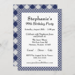 Navy Blue Gingham Checks Pattern For All Occasions Invitation