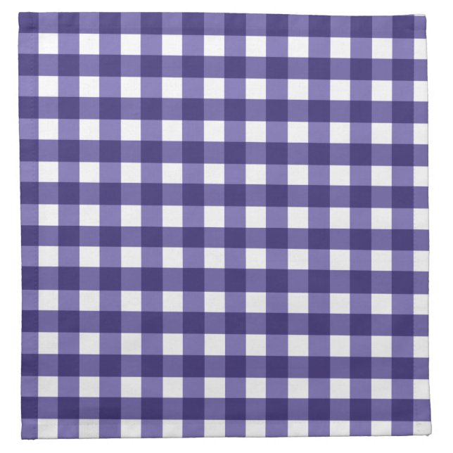 Navy blue gingham cloth napkin (Front)