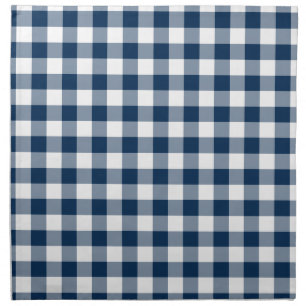 Navy Blue Gingham Country Wedding Cloth Napkin