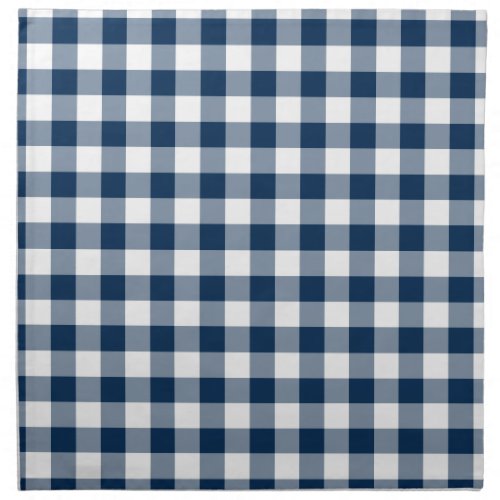 Navy Blue Gingham Country Wedding Cloth Napkin