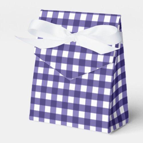 Navy blue gingham favor boxes