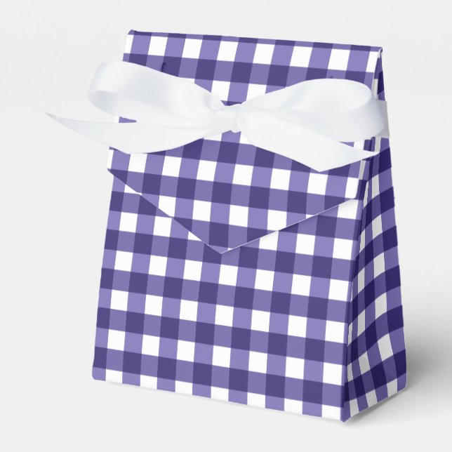 Navy blue gingham favor boxes (Front Side)