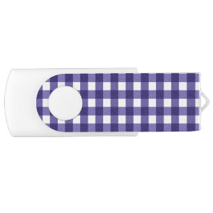 Navy blue gingham flash drive