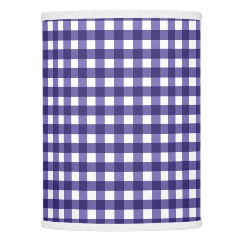 Navy blue gingham lamp shade