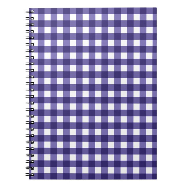 Navy blue gingham notebook (Front)