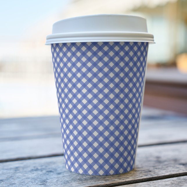 Navy Blue Gingham Paper Cups (Creator Uploaded)