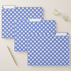 Navy Blue Gingham Pattern File Folder