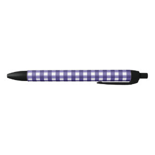 Navy blue gingham pen