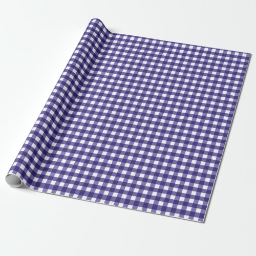 Navy blue gingham wrapping paper