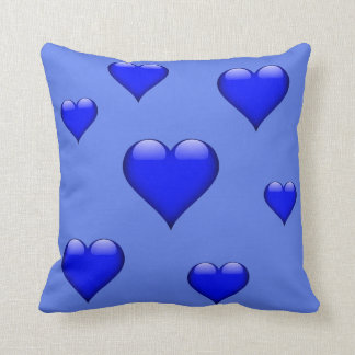 Navy Blue Glass Heart Tiled Customizable Throw Pillow