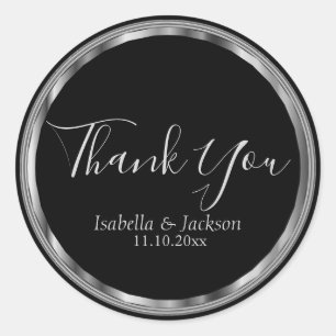 Navy Blue Glitter and Silver Classic Round Sticker