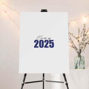 Navy Blue Glitter Class of 2025 Autograph Board