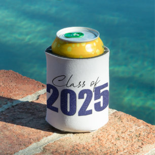 Navy Blue Glitter Class of 2025 Can Cooler