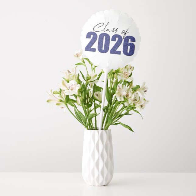 Navy Blue Glitter Class of 2026 Balloon (Vase)