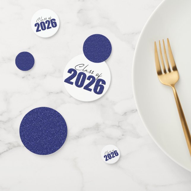 Navy Blue Glitter Class of 2026 Confetti (Group)