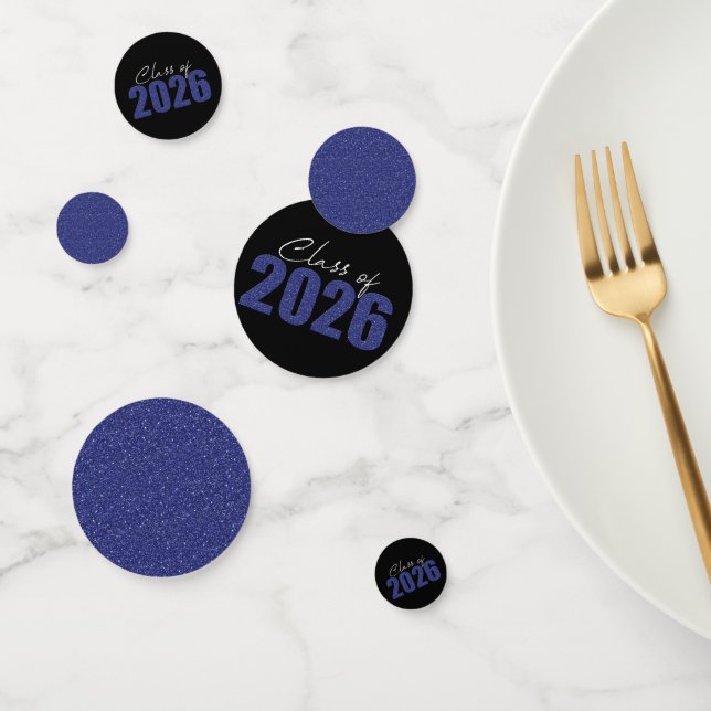 Navy Blue Glitter Class of 2026 Confetti (Group)
