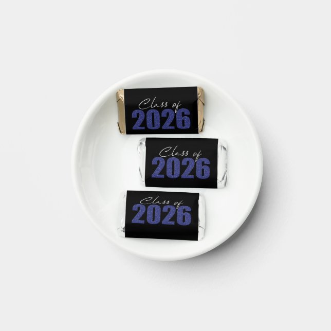 Navy Blue Glitter Class of 2026 Hershey's Miniatures (Plate)