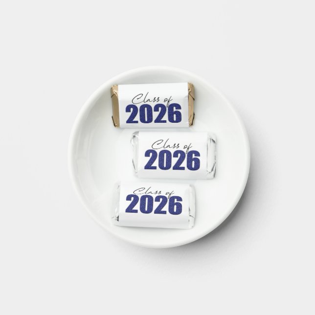 Navy Blue Glitter Class of 2026 Hershey's Miniatures (Plate)