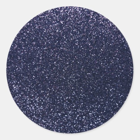 Navy Blue Glitter Classic Round Sticker