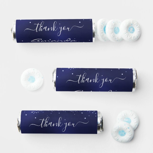 Navy blue glitter dust name thank you breath savers® mints (Assorted)