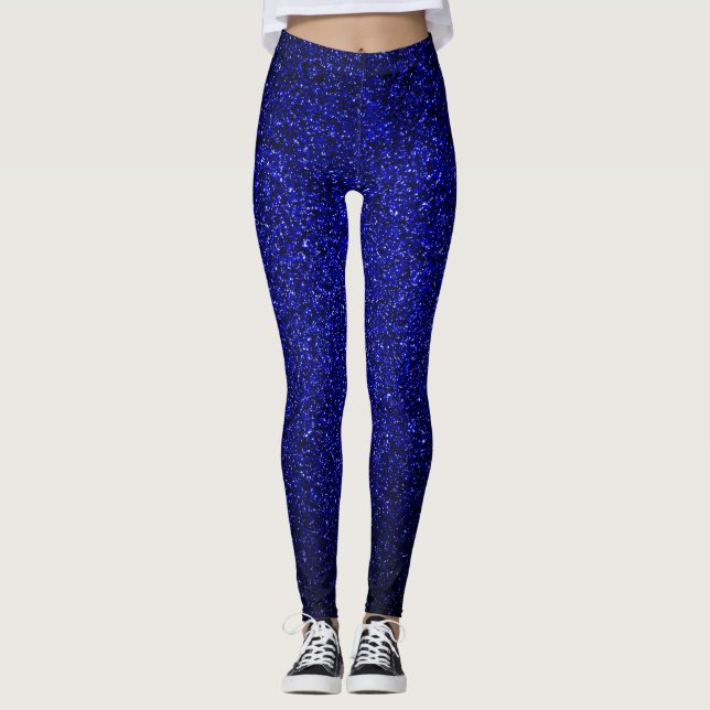 Navy Blue Glitter Leggings (Front)