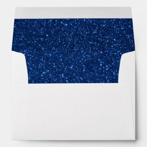 Navy Blue Glitter Lined Return Address Envelope