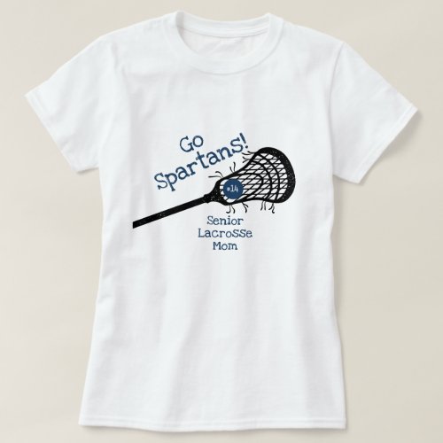 Navy Blue Go Team Lacrosse Mom T-Shirt