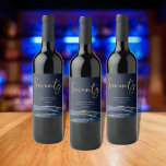 Navy Blue Gold Agate 70th Birthday Wine Label<br><div class="desc">Make your 70th birthday celebration truly unforgettable with this elegant wine bottle label. The stunning navy blue agate slice and faux gold glitter borders create a luxurious backdrop for the stylish script typography that radiates sophistication. This label is not limited to birthday celebrations as it can be customized for any...</div>