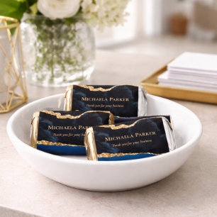 Navy Blue Gold Agate Business Promotional Hershey's Miniatures
