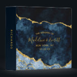 Navy Blue Gold Agate Marble Wedding Photo Album 3 Ring Binder<br><div class="desc">Navy Blue & Gold Foil Watercolor Marble Agate Gilded Geode Design,  with Modern and Script fonts. Trendy and Chic Wedding or any event Photo Album! ~ Check my shop to see the entire wedding suite for this design!</div>