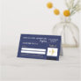 Navy Blue Gold Airline Ticket Guest Seating Place Card