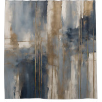 Navy Blue Gold Beige Abstract Watercolor