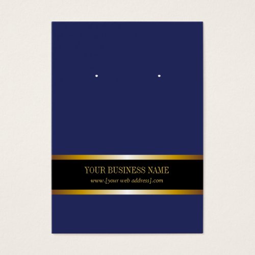 Navy Blue Gold Black Custom Earring Card