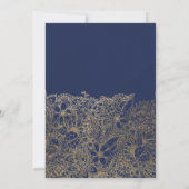 Navy blue gold blush floral typography Sweet 16 Invitation (Back)