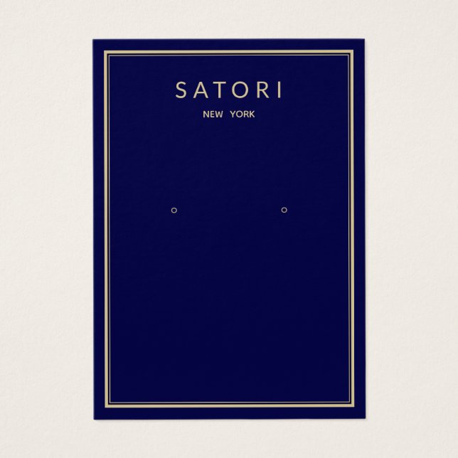 Navy Blue Gold Border Earring Jewelry Display (Front)