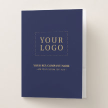 Navy Blue & Gold Business Logo Promotional