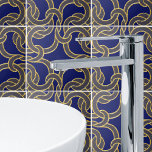 Navy Blue & Gold Celtic Knot Seamless Pattern Tile<br><div class="desc">Elegant Celtic knot seamless pattern to add a spiritual touch to your home.</div>