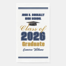 Navy Blue Gold Class of 2026 Graduation Party