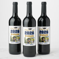 Navy Blue Gold Class of 2026 Graduation Photo