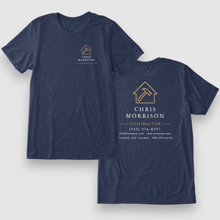 Navy Blue Gold Contractor Home Repair Tri Blend Shirt
