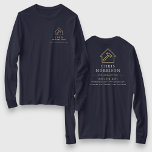 Navy Blue Gold Contractor Home Repair Work T-Shirt<br><div class="desc">Build your brand with this navy blue and gold contractor home repair work t-shirt. Designed for construction, remodeling, and maintenance professionals, this modern uniform shirt combines a deep navy tone with sleek gold accents that project strength, trust, and quality. Add your business name or logo to create a professional, customized...</div>