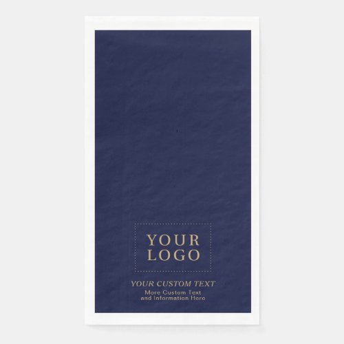 Navy Blue  Gold Custom Business Logo Promotional Paper Guest Towels
