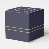 Navy Blue | Gold Elegant Wedding Favor Boxes