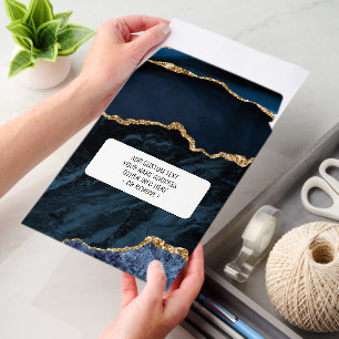 Navy Blue Gold Envelope Mailers Personalized