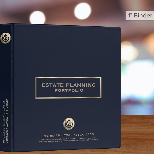Navy Blue Gold Estate Planning 3 Ring Binder (Creator Uploaded)