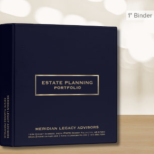 Navy Blue Gold Estate Planning Portfolio 3 Ring Binder