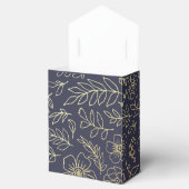Navy Blue | Gold Floral Bridal Shower Favor Boxes (Opened)