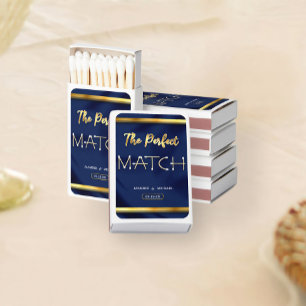 Navy Blue Gold Floral Wedding Perfect Match Favors